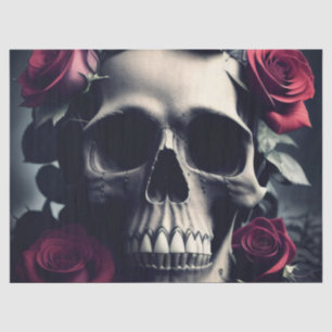 Gothische doodskull en Rozen Tissuepapier