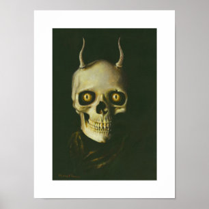 Gothische Duivel Schedelprint Poster