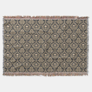 Gothische Elegantie Schedel Damast Deken