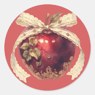 Gothische Gifappel Donkere Romantiek Halloween Ronde Sticker