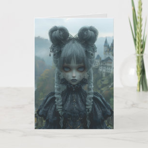 Gothische goth-meisje vreemde verjaardagskaart kaart