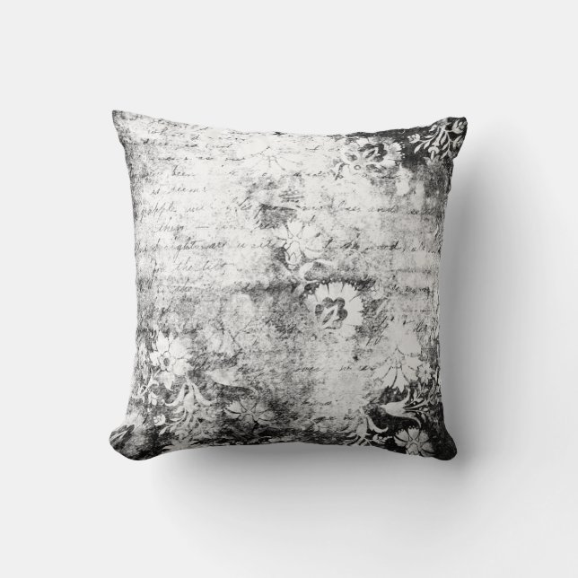  gothische grunge Distress Shabby Throw Pill Kussen (Voorkant)