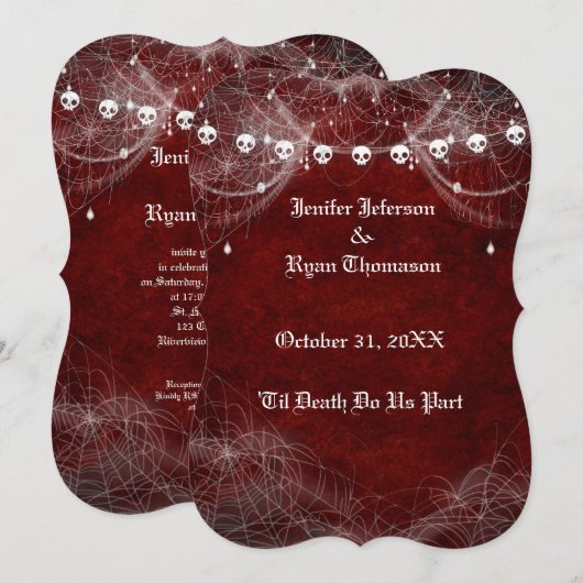 Gothische Halloween-huwelijksuitnodiging Kaart (Voorkant / Achterkant)