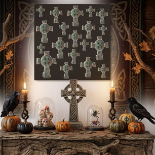 Gothische Halloween Kerkhof Grafsteen Kruis Tekeni Canvas Afdruk