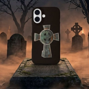Gothische Halloween Kerkhof Grafsteen Kruis Tekeni iPhone 16 Hoesje