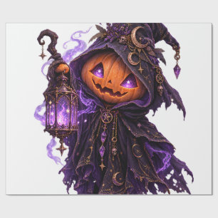 Gothische Halloween Pompoen Geest Magische Lantaar Cadeaupapier