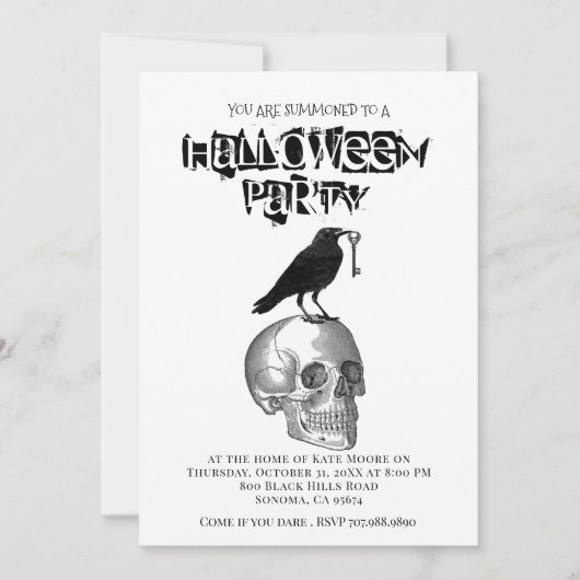 Gothische Halloween uitnodiging (Voorkant)