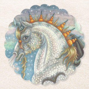 GOTHISCHE HALLOWEEN UNICORN MET BBT WINGS, HORSE KARTONNEN ONDERZETTERS