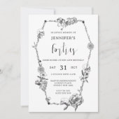 Gothische hand getekend boog 50th Birthday Party Kaart (Voorkant)