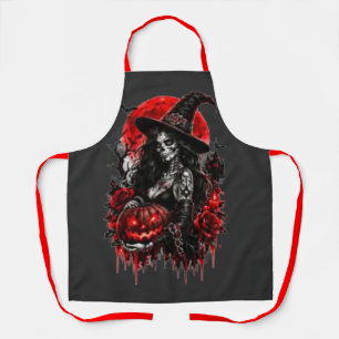Gothische Hek Pompoen Halloween Zwarte Kat Griezel Schort