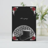 Gothische hoge hoed en waaier Victoriaanse bruilof Kaart (Staand voorkant)