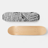 Gothische kathedraal: Zwart Skateboard (Horizontaal)