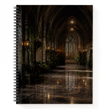 Gothische kathedraalgang hardcover notitieboek