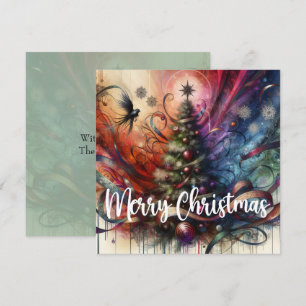 Gothische Kerstboom Feestdagenkaart