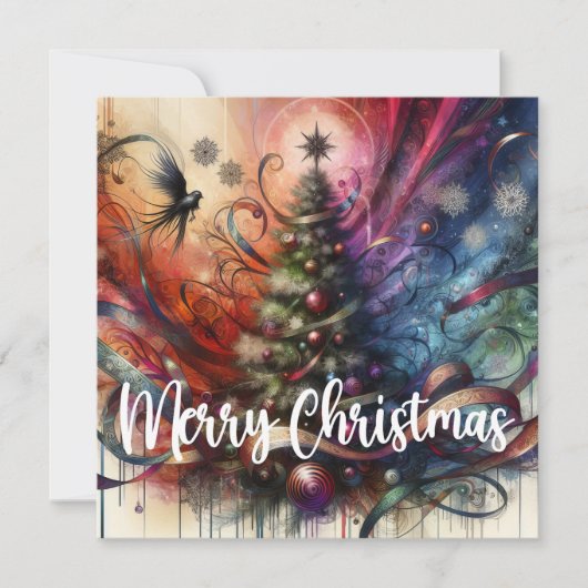 Gothische Kerstboom Feestdagenkaart (Voorkant)