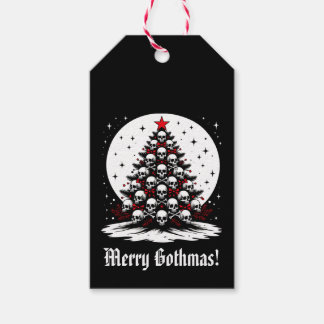 Gothische Kerstboom I Cadeaulabel
