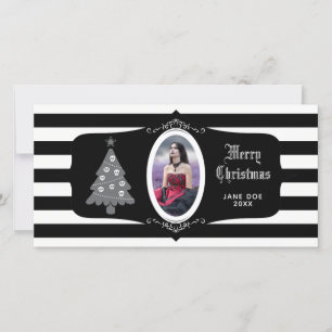 Gothische kerstboom met cameo fotokaart feestdagenkaart