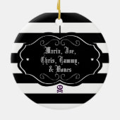 Gothische kerstboom met strepen keramisch ornament (Achterkant)