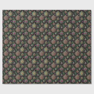 Gothische kerstornamentverpakking van glas in lood cadeaupapier