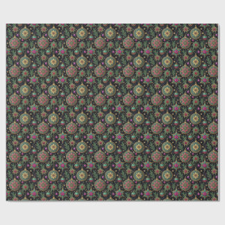Gothische kerstornamentverpakking van glas in lood cadeaupapier