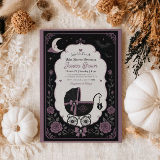 Gothische kinderwagen Elegante Halloween baby show Kaart