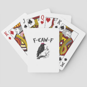 Gothische Kraai F-Caw-F Vogel Grappige Halloween R Pokerkaarten
