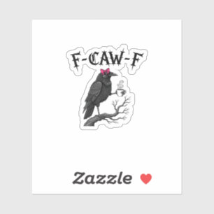 Gothische Kraai F-Caw-F Vogel Grappige Halloween R Sticker