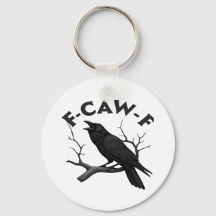 Gothische Kraai Grappige F-Caw-F Humor Essentiële Sleutelhanger
