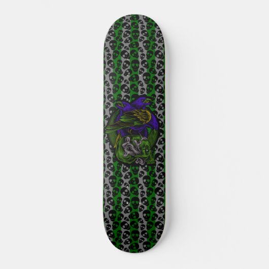 Gothische kraaien schedel en Botten Random Skulls Skateboard (Voorkant)