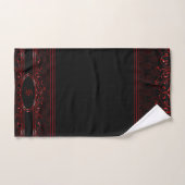 gothische monogrammen, zwart en rood bad handdoek (Handdoek)