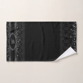 gothische monogrammen, zwart en zilver bad handdoek (Handdoek)