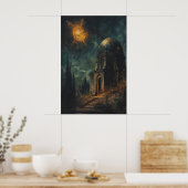 Gothische Observatorium Ruimte Printbare Donkere F Poster (Keuken)