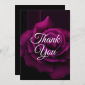 Gothische Paars-Rode Rozenbloem Bedankkaart (Voorkant / Achterkant)