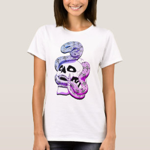 Gothische Paarse en blauwe slang en donkere kunst T-shirt