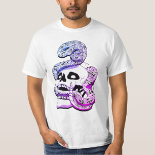 Gothische Paarse en blauwe slang en donkere kunst T-shirt