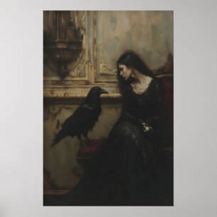 Gothische Prinses, Kunstzinnige Raven Kunst, Donke Poster