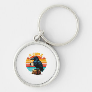 Gothische raaf Grappig Halloween F Caw F Koffie Sleutelhanger