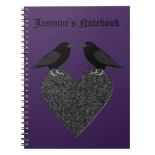 Gothische raven en zwart hart aangepast notitieboek