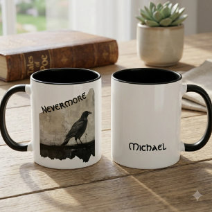 Gothische ravenkunst literair cadeau mok