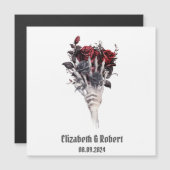 Gothische Rode Rozen Skelet Trouwen  (Voorkant / Achterkant)