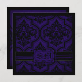 Gothische Romance Wedding Invite Square Kaart (Voorkant / Achterkant)