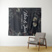 Gothische Rozen en achtergrond rond de bruiloft Wandkleed (In Situ (horizontaal))