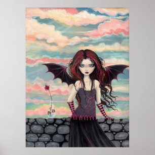 Gothische Rozen Fantasy Vampier Fee Poster