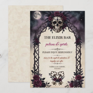 Gothische Schedel Elixir Bar Halloween Uitnodiging