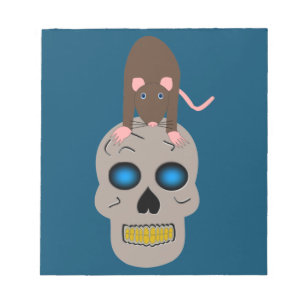 Gothische schedel en rat Halloween Notitieblok