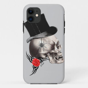 Gothische schedel en roos tattoo iPhone 11 hoesje