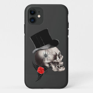 Gothische schedel en roos tattoo iPhone 11 hoesje