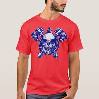 Gothische schedel met Tattoo met twee assen T-shirt