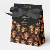 Gothische schedel tot dood ons deel van het zwarte bedankdoosjes (Voorkant Zijde)