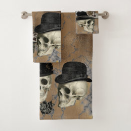 Gothische schedels bij Petten Halloween Bad Handdoek